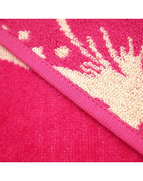 Telo da mare in spugna Jacquard rosa Colca - 90x170 cm