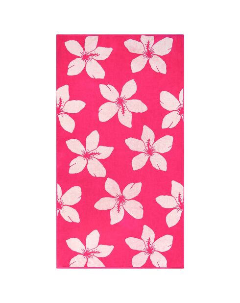 Telo da mare in spugna Jacquard rosa Colca - 90x170 cm