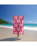 Telo da mare in spugna Jacquard rosa Colca - 90x170 cm