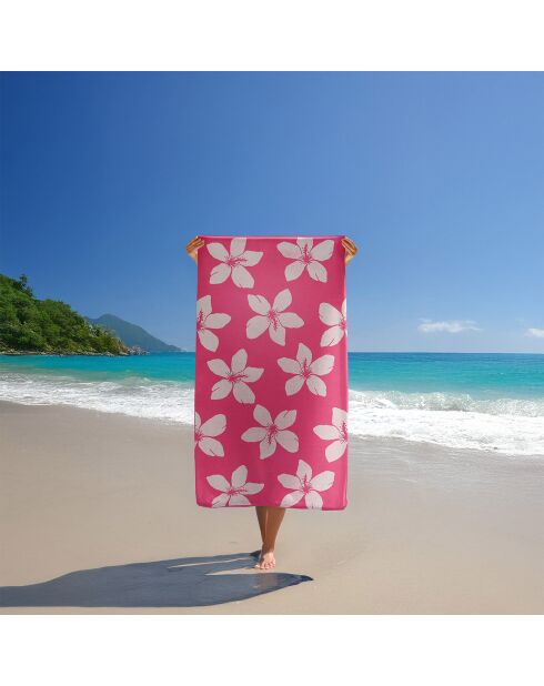 Telo da mare in spugna Jacquard rosa Colca - 90x170 cm