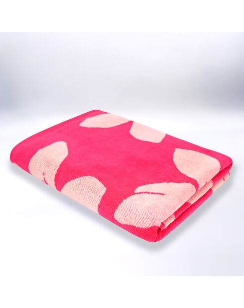 Telo da mare in spugna Jacquard rosa Colca - 90x170 cm