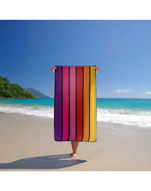 Rosafarbenes Glamchic Strandtuch aus Jacquard-Samt, Frottee, 90 x 170 cm