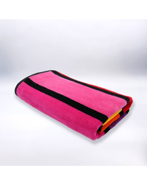 Rosafarbenes Glamchic Strandtuch aus Jacquard-Samt, Frottee, 90 x 170 cm