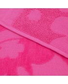 Serviette de plage éponge velours Jacquard ciselé Kervel rose - 90x170 cm
