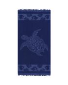 Kelly Blue Badetuch aus gemeißeltem Jacquard-Samt, Schwamm, 90 x 170 cm