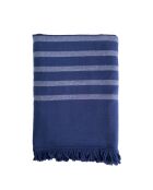 Fouta doublée éponge Alanya XL bleue - 140x180 cm