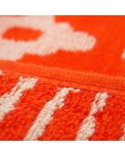 Serviette de plage éponge velours Jacquard Oranza orange - 90x170 cm