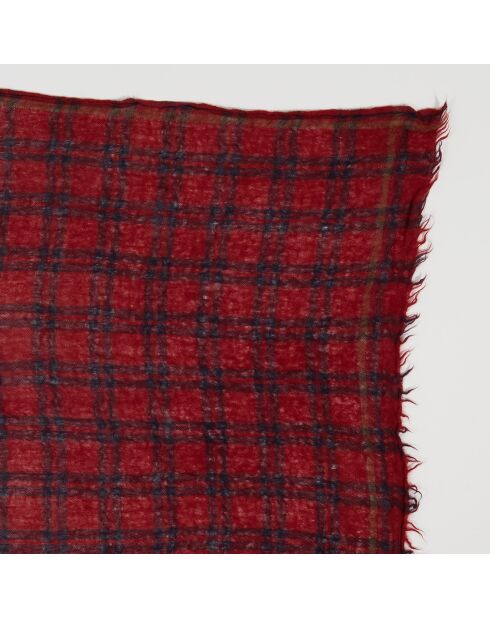 Écharpe 100% Laine à Carreaux Buffalo rouge - 200x80 cm