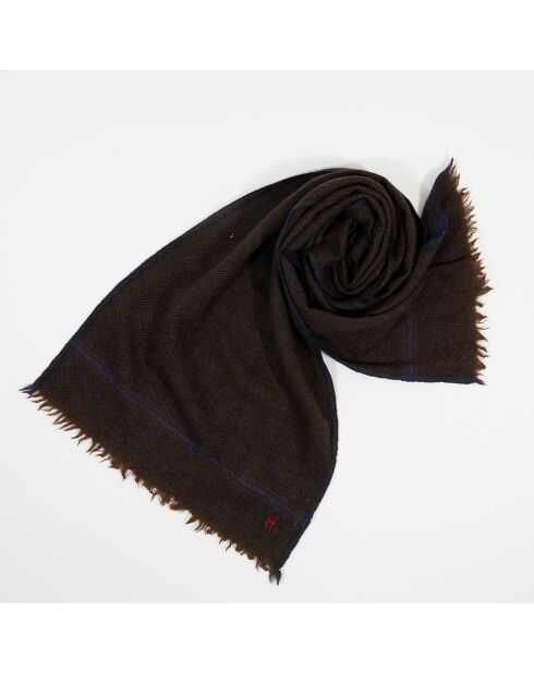 Écharpe 100% Laine à Chevrons armée - 200x40 cm