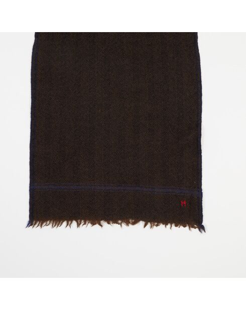 Écharpe 100% Laine à Chevrons armée - 200x40 cm