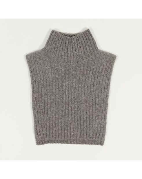 Pull/Col en Yack, Alpaga & Laine mélangés Mehna argentée