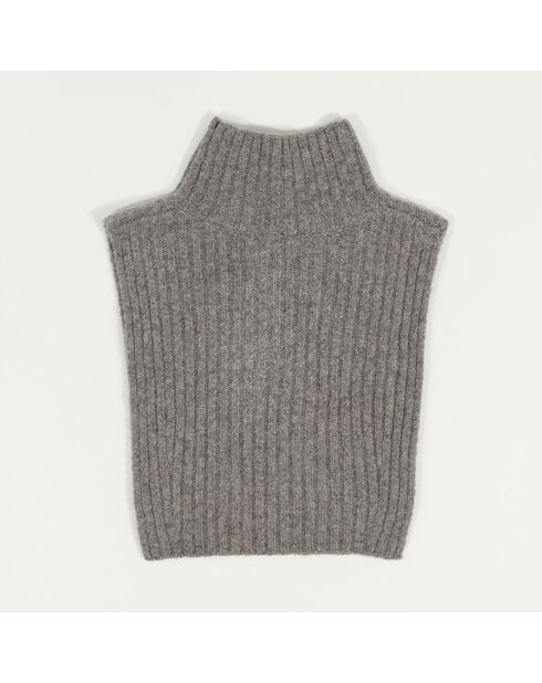 Pull/Col en Yack, Alpaga & Laine mélangés Mehna argentée