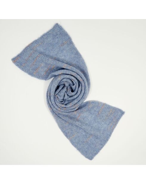 Écharpe en Mohair & Laine mélangés Mela bleue - 230x45 cm