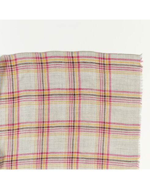 Écharpe 100% Laine Tartan grise