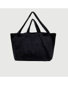 Grand Sac en Velours côtelé charbon de bois - 50x35x16 cm