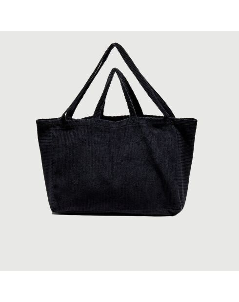 Grand Sac en Velours côtelé charbon de bois - 50x35x16 cm