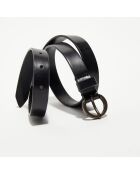 Ceinture en Cuir D'Amour noire