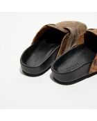 Sabots en Cuir Elvira python brun