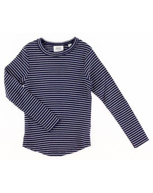 T-Shirt Talaro bleu marine/écru