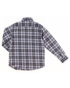 Chemise en Flanelle Paul à carreaux gris/bleu