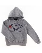 Sweat à Capuche Go Wild gris chiné/bleu marine