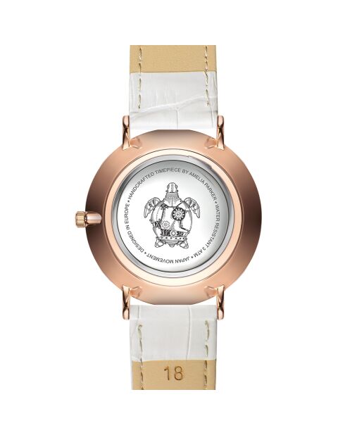 Montre Femme Gold Sky en Cuir blanche