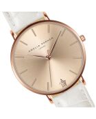 Montre Femme Gold Sky en Cuir blanche