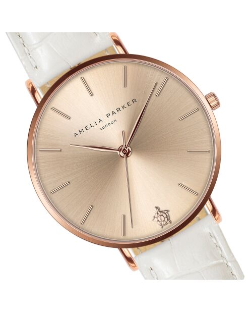 Montre Femme Gold Sky en Cuir blanche