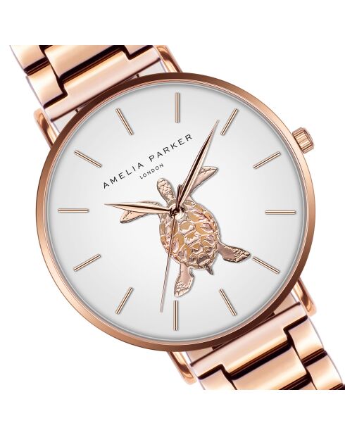 Montre Femme Rose Turtle en Acier rose doré