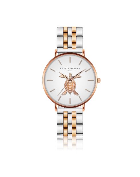 Montre Femme Rose Turtle en Acier rose doré/argenté