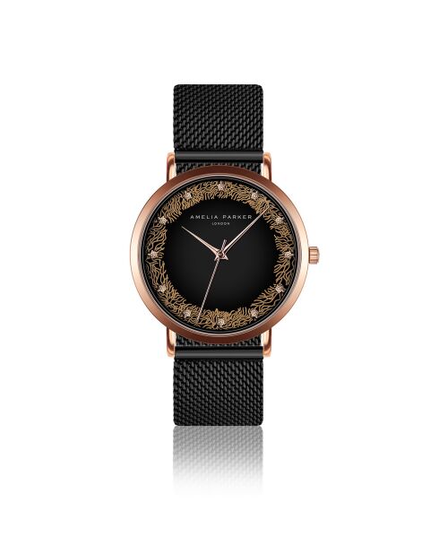 Montre Femme Coral en Acier noire