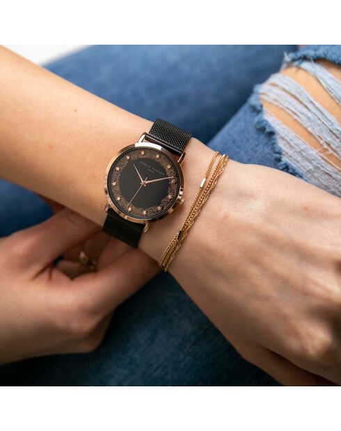 Montre Femme Coral en Acier noire