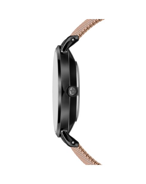 Montre Femme Petite Noir en Acier rose doré