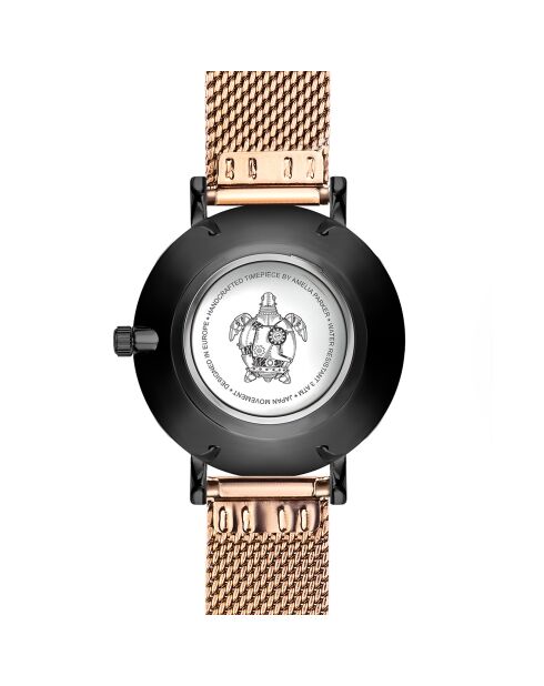 Montre Femme Petite Noir en Acier rose doré