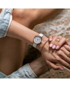 Montre Femme Petite Classique en Cuir blanche