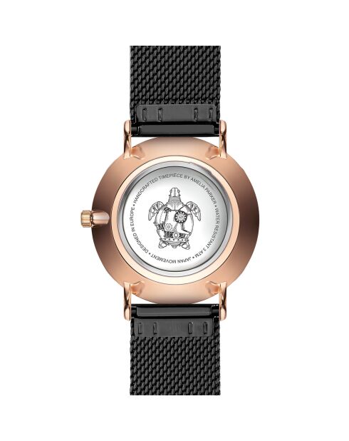 Montre Femme Grand Noir en Acier noire