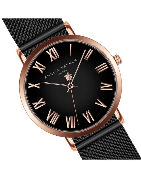 Montre Femme Grand Noir en Acier noire