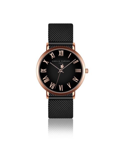 Montre Femme Grand Noir en Acier noire