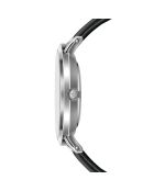 Montre Femme Grand Blanc en Cuir noire