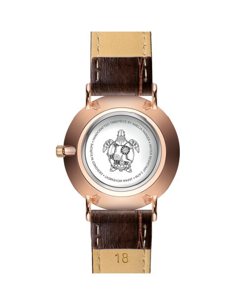 Montre Femme Classique en Cuir marron