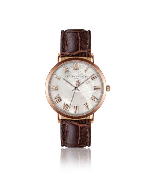 Montre Femme Classique en Cuir marron