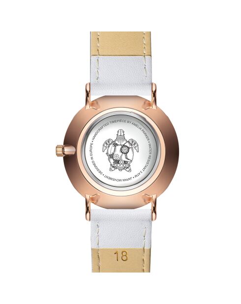 Montre Femme Classique en Cuir blanche