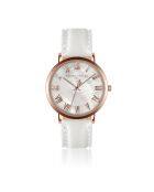 Montre Femme Classique en Cuir blanche