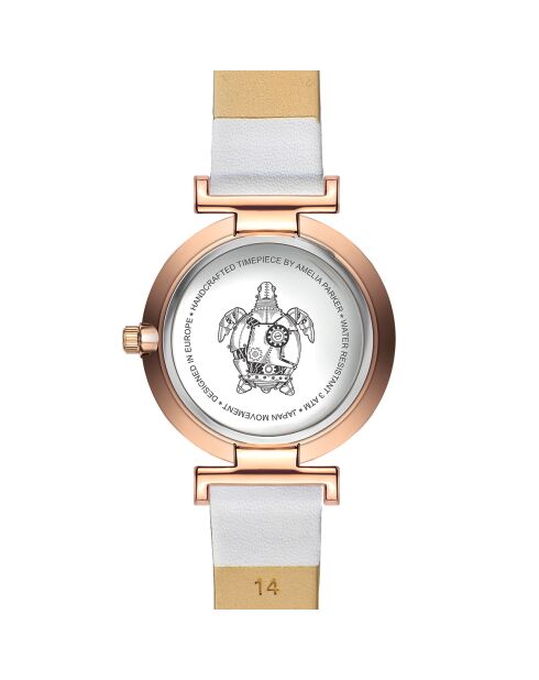 Montre Femme Gold Shore en Cuir blanche