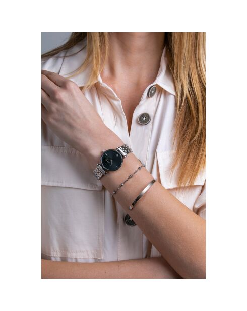 Montre Femme Night Shore en Acier argentée