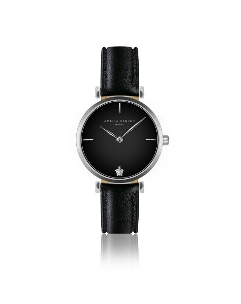 Montre Femme Night Shore en Cuir noire