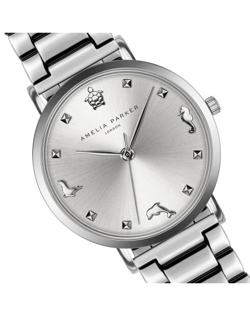 Montre Femme Charm en Acier argentée
