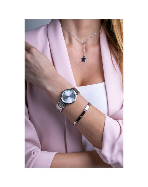 Montre Femme Charm en Acier argentée