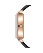 Montre Femme Gold Plaza en Cuir noire