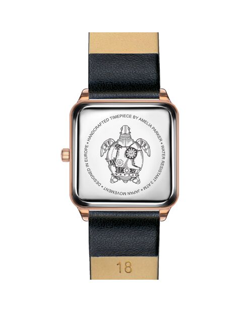 Montre Femme Gold Plaza en Cuir noire